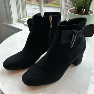 Kate Spade Black Ankle Boots with Bow Detail